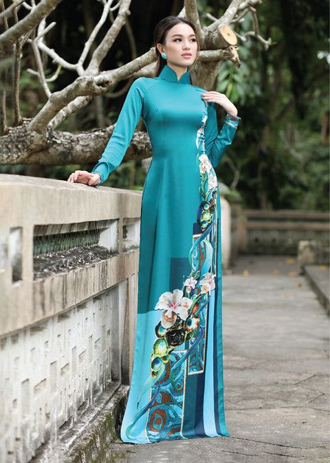  Mẫu áo dài màu xanh ngọc Việt Nam đẹp
