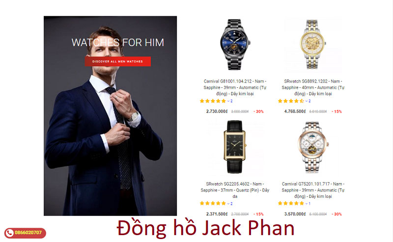 Jack Phan là một nhà cung cấp đồng hồ đeo tay chính hãng