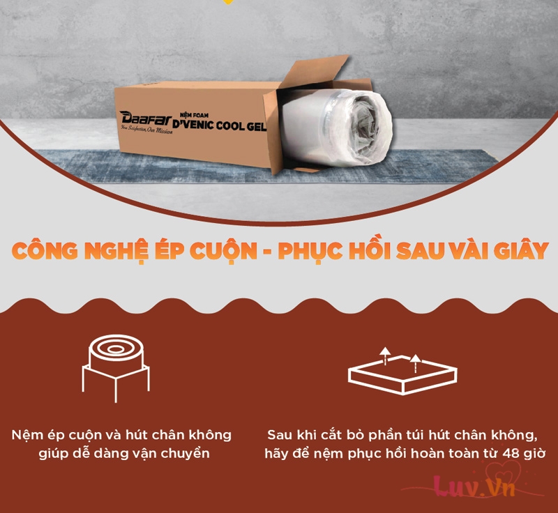 Đánh giá Nệm Foam D’Venic Cool Gel 10 Ưu điểm nổi bật của nệm D’Venic Cool Gel